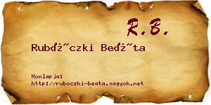Rubóczki Beáta névjegykártya