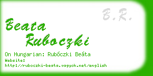 beata ruboczki business card