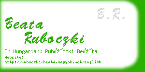 beata ruboczki business card